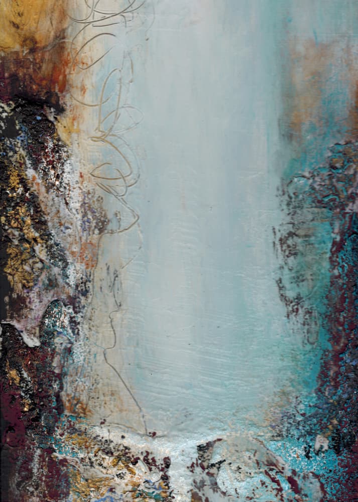 Textured Blue Flow by Deb Chaney — canvas wall art