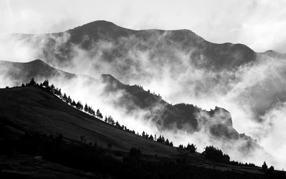 Misty Mountain Peaks by Bror Johansson — canvas wall art