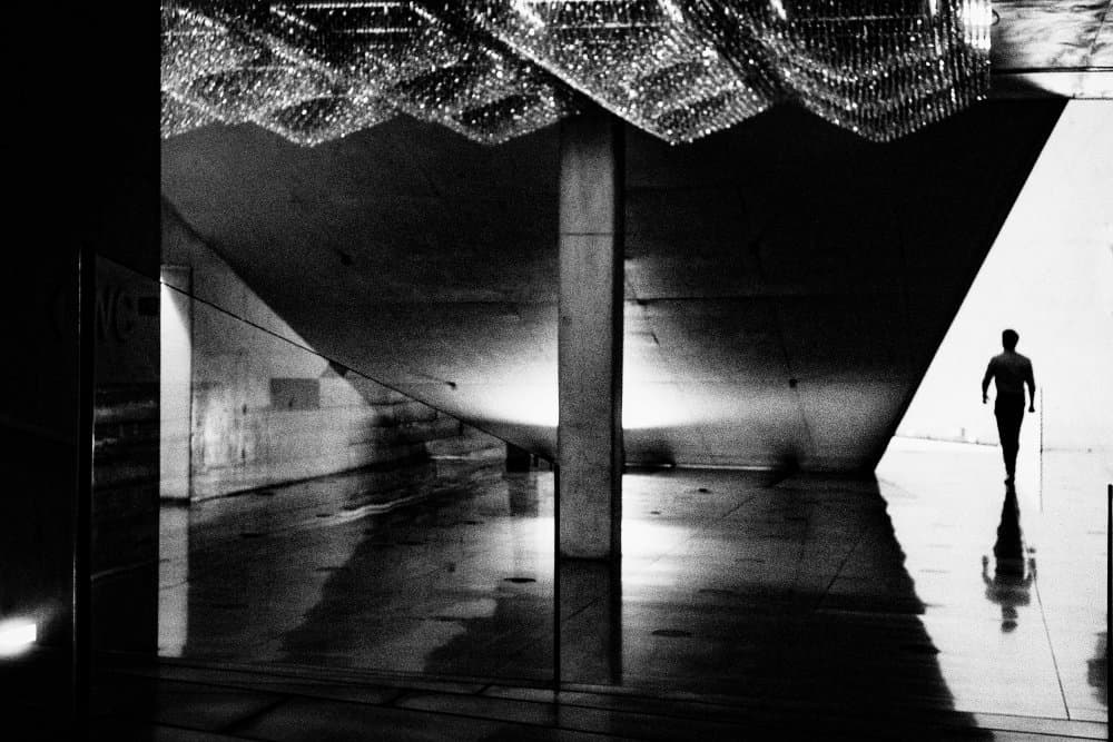 Solitary Figure Modern Space by Paulo Abrantes — canvas wall art
