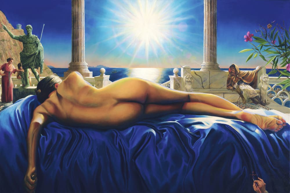 Classical Nude Ocean View by Corné Akkers — canvas wall art