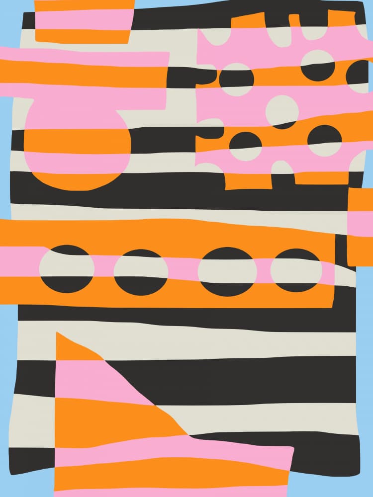 Bold Geometric Stripes by Little Dean — canvas wall art