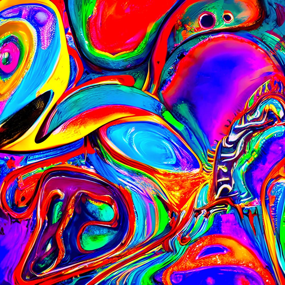 Vibrant Fluid Abstraction by mnemonixART — canvas wall art