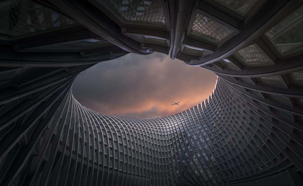 Modern Architecture Sky View by Larry Deng APA — canvas wall art
