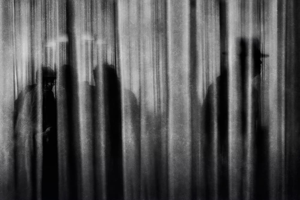 Mysterious Figures Behind Blinds by Ekkachai Khemkum — canvas wall art