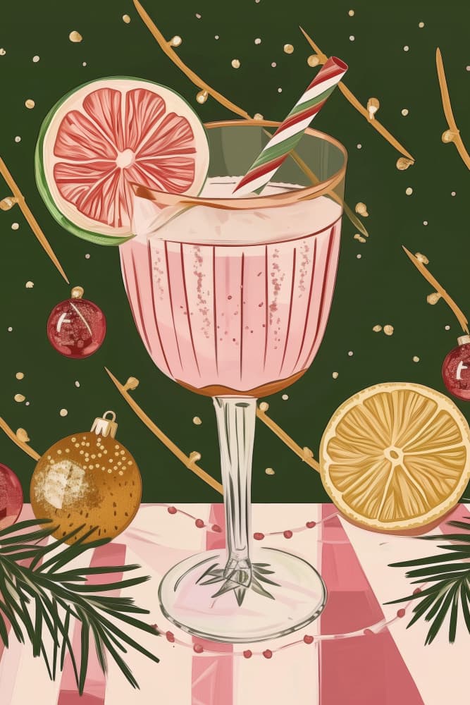 Sparkling Holiday Cocktail by Melloi Art Prints — canvas wall art