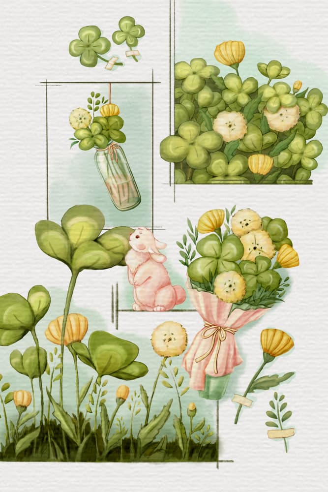 Lucky Clover Bunny by Xuan Thai — canvas wall art