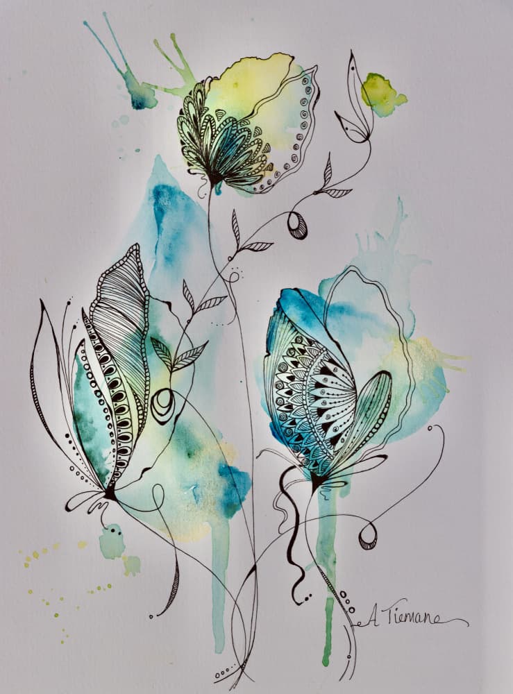 Ethereal Floral Doodles by Amy Tieman — canvas wall art