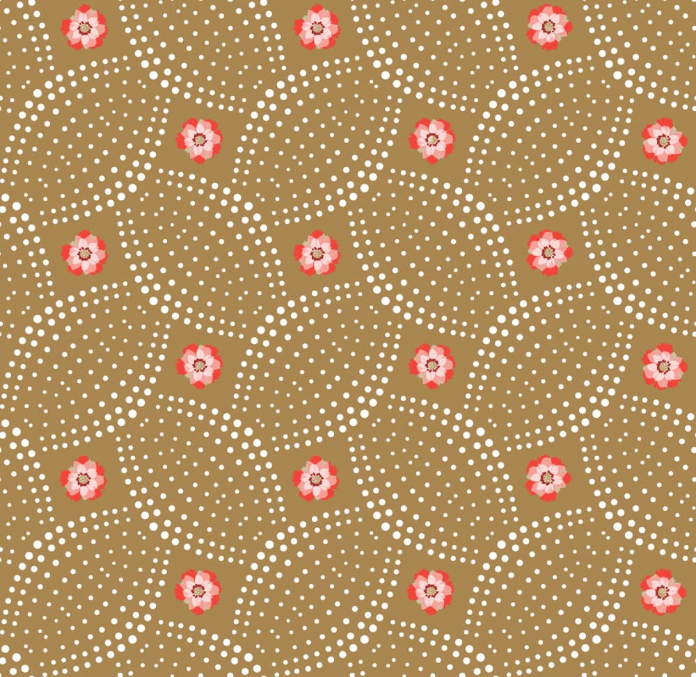 Pink Floral Dot Pattern by Annick — canvas wall art