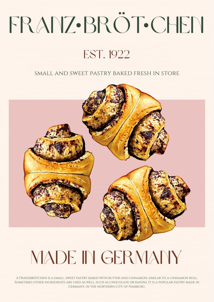 Fresh Baked Franzbrötchen by Nazma Khokhar — canvas wall art