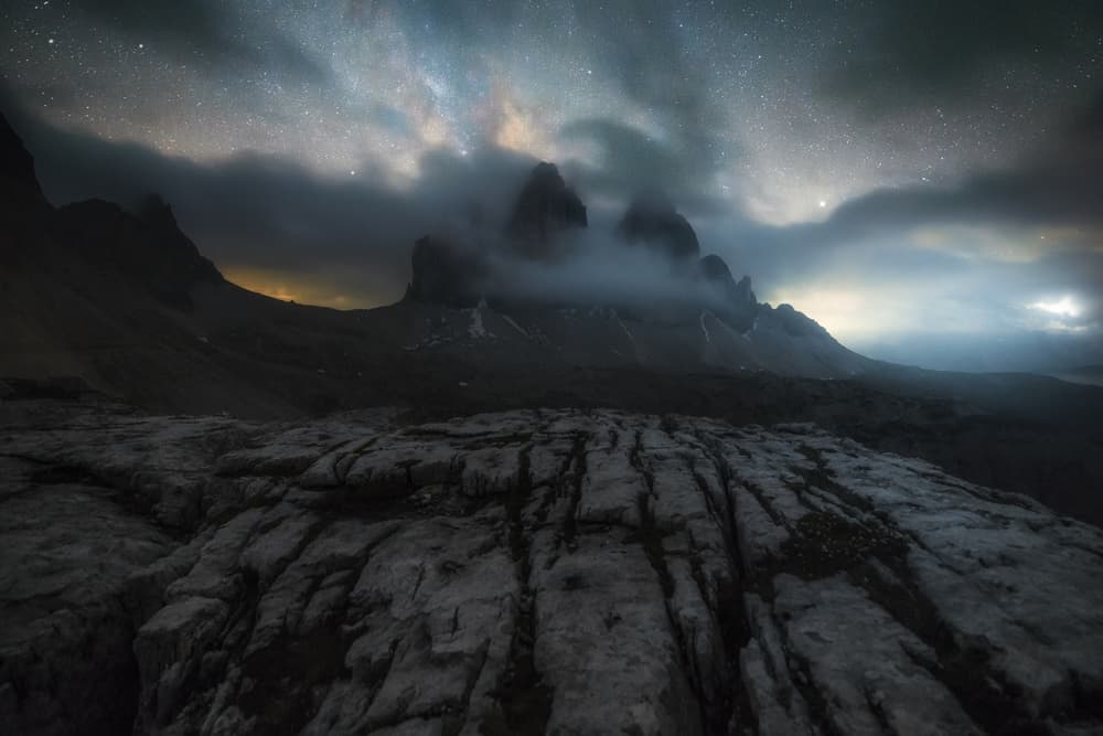Starry Mountain Peaks by David Martin Castan — canvas wall art
