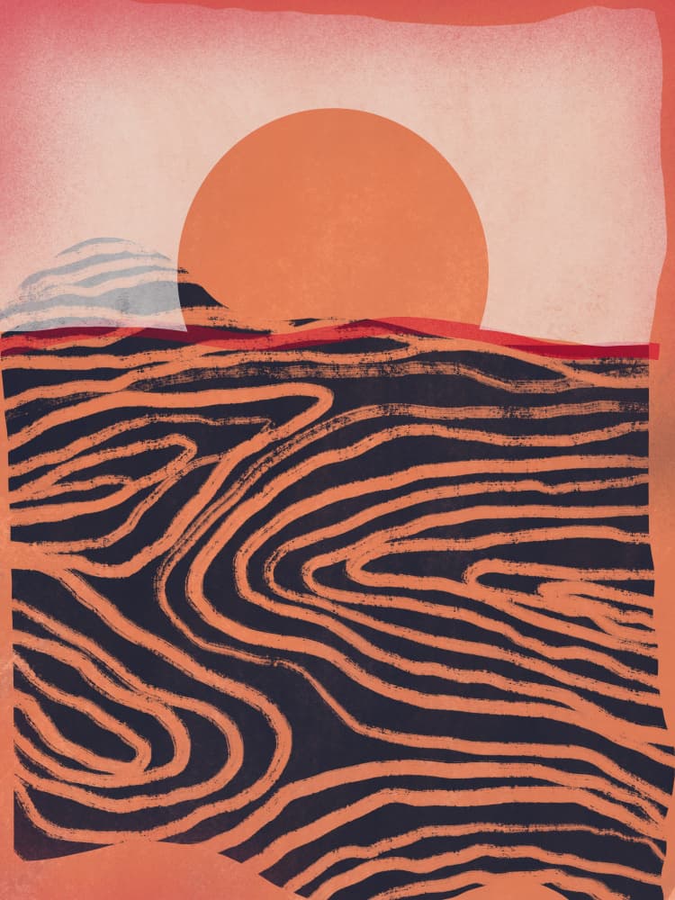 Abstract Desert Lines by Little Dean — canvas wall art