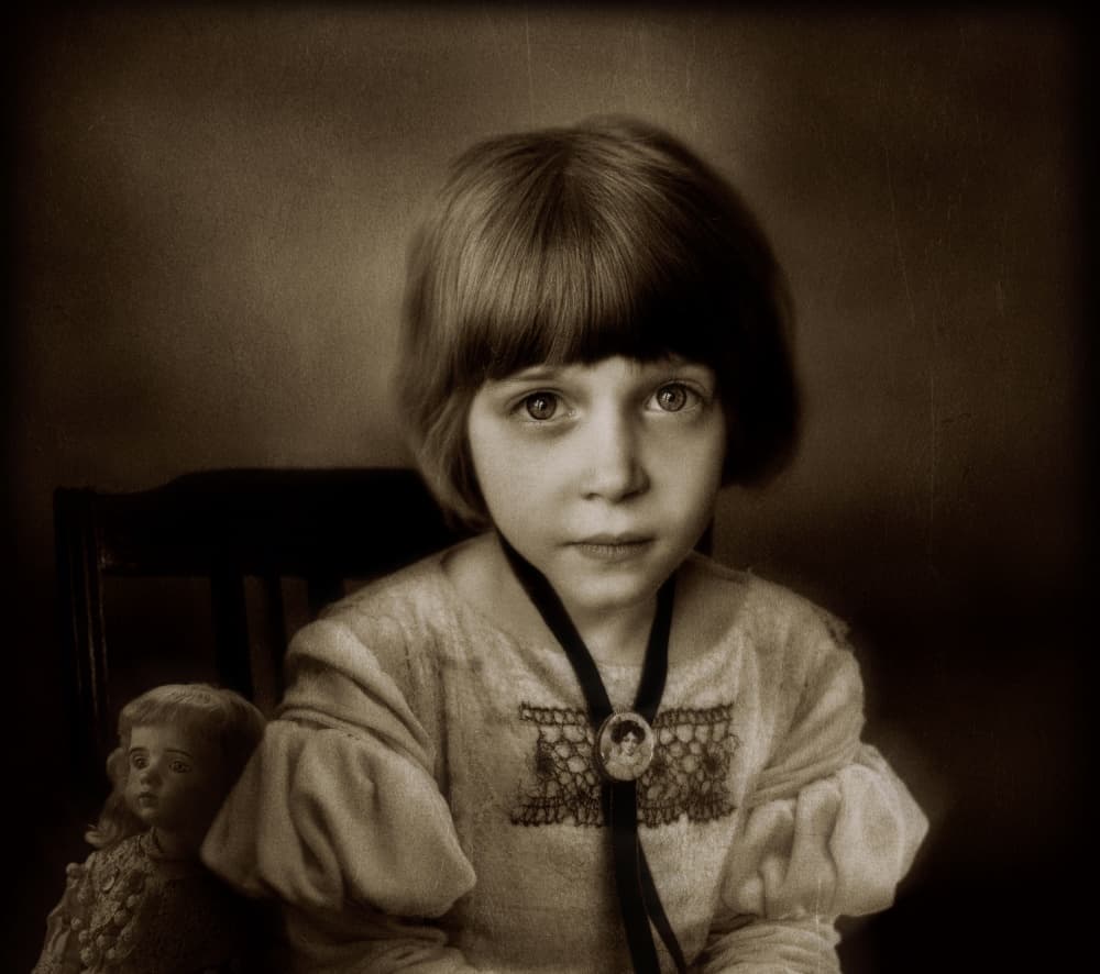 Wistful Child Portrait by Svetlana Melik-Nubarova — canvas wall art
