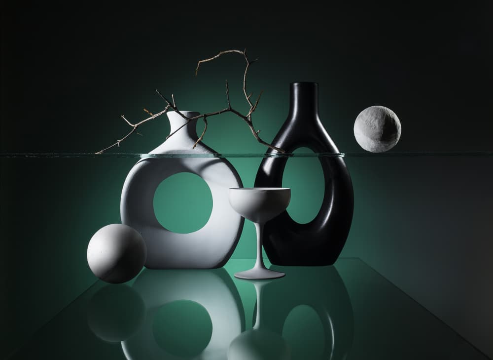 Modern Vases Still Life by Evgeniy Popov — canvas wall art