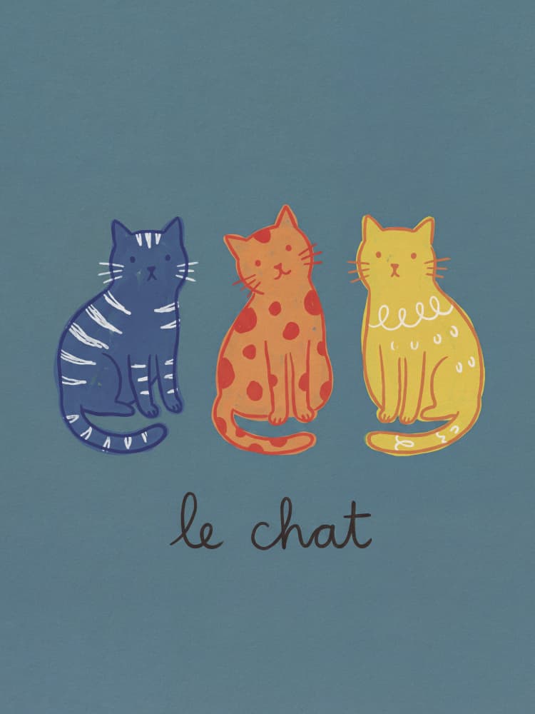 Three Colorful Cats by Andreas Magnusson — canvas wall art