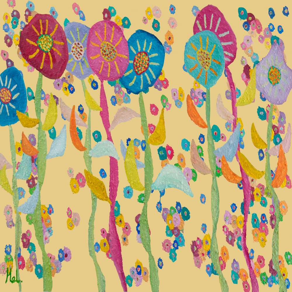 Whimsical Colorful Flowers by Helen Joynson — canvas wall art