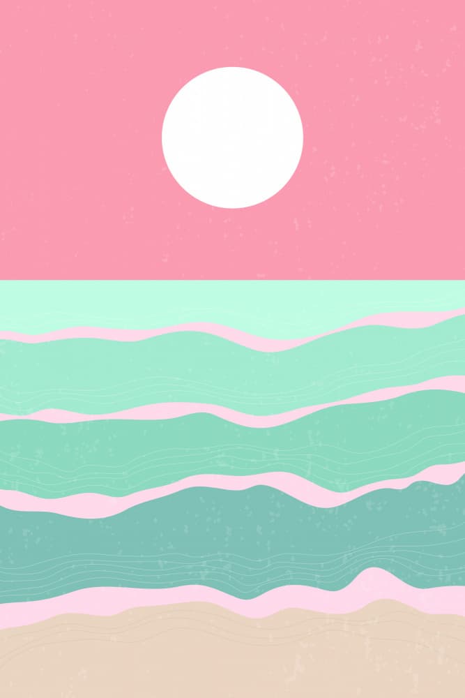 Pink Sky Ocean Waves by jay stanley — canvas wall art