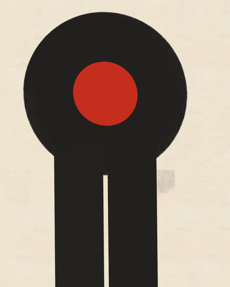 Abstract Figure Red Dot by Deepthi s — canvas wall art
