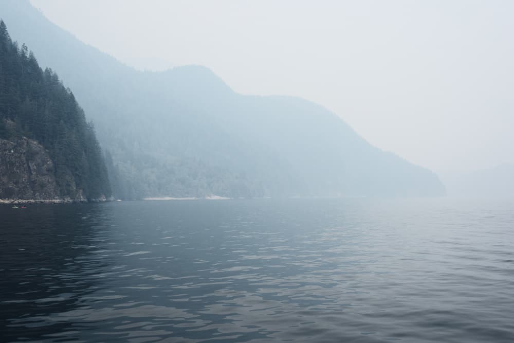 Misty Mountain Lake by Lynann Colligan — canvas wall art