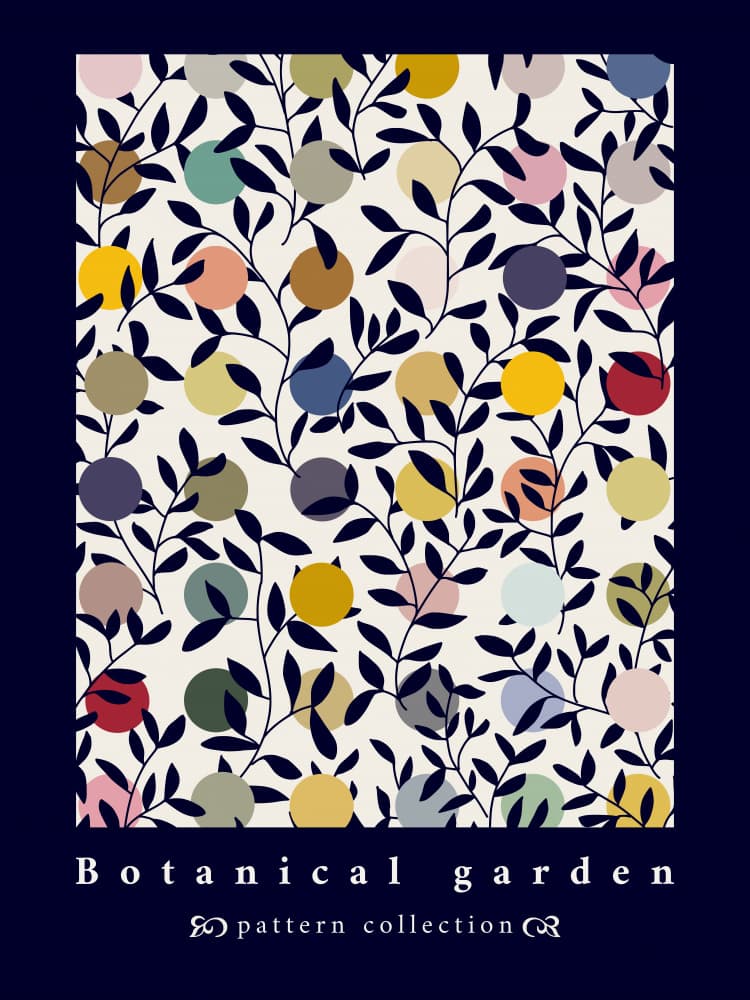 Colorful Botanical Circles by Annick — canvas wall art