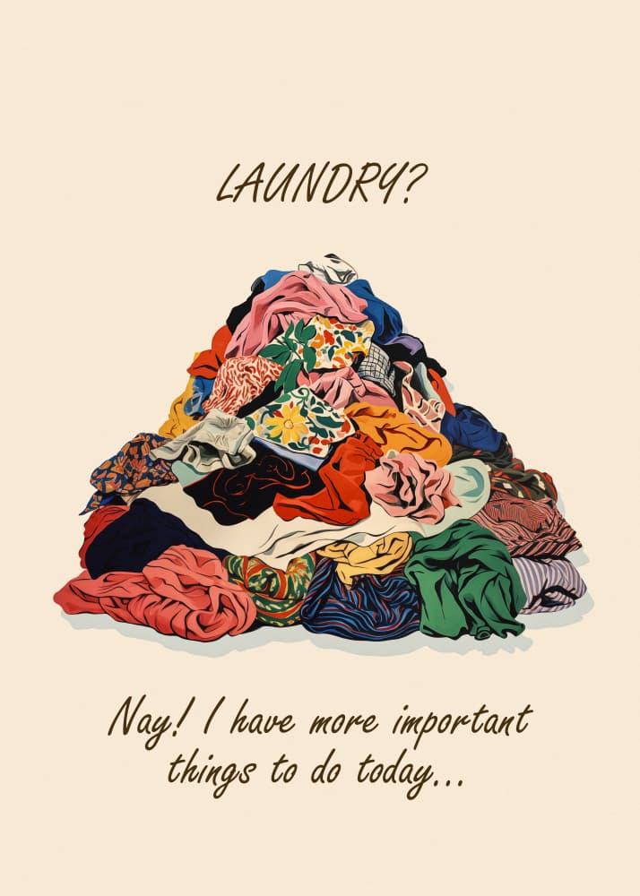 Laundry Time More Important Pile Pictufy by Pictufy — canvas wall art