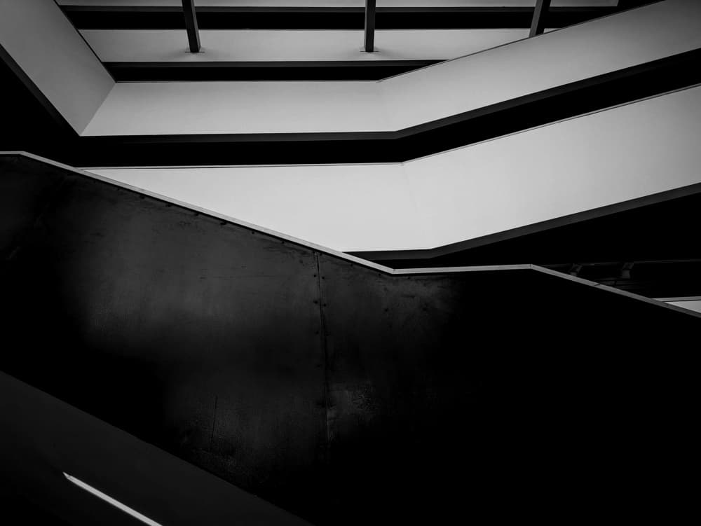 Minimalist Urban Stairwell by Elizabeth Allen — canvas wall art