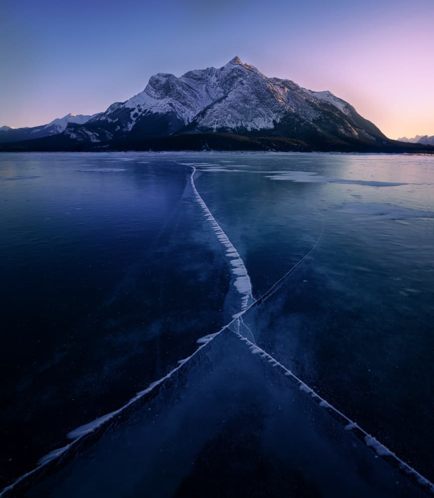 Frozen Lake Mountain Dawn by Yuan Su — canvas wall art
