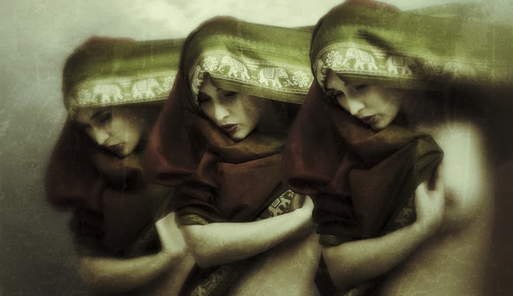 Pensive Indian Women by kenp — canvas wall art
