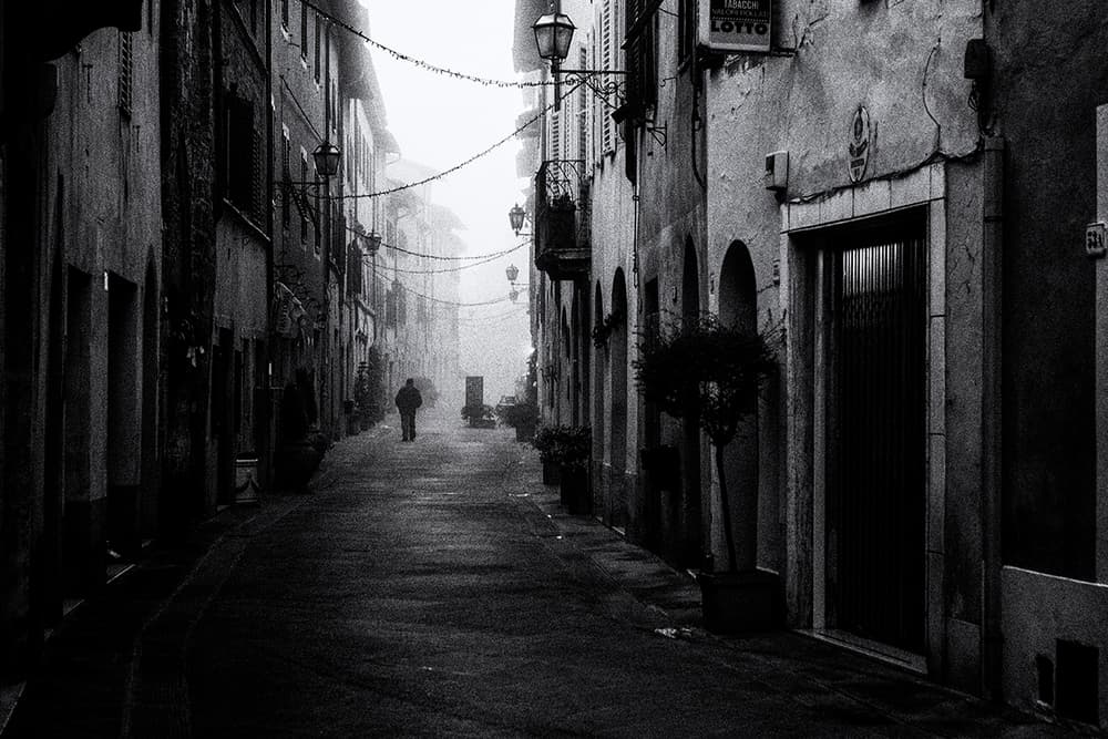 Mysterious Foggy Street by Massimo Della Latta — canvas wall art