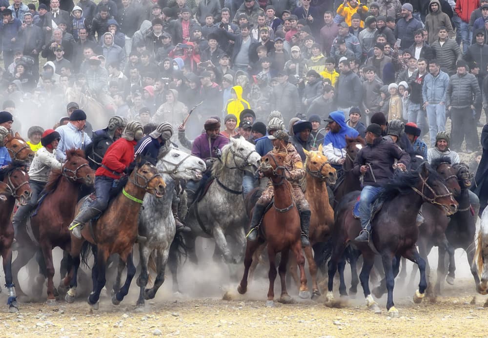 Horsemen Racing Dust by Garik — canvas wall art