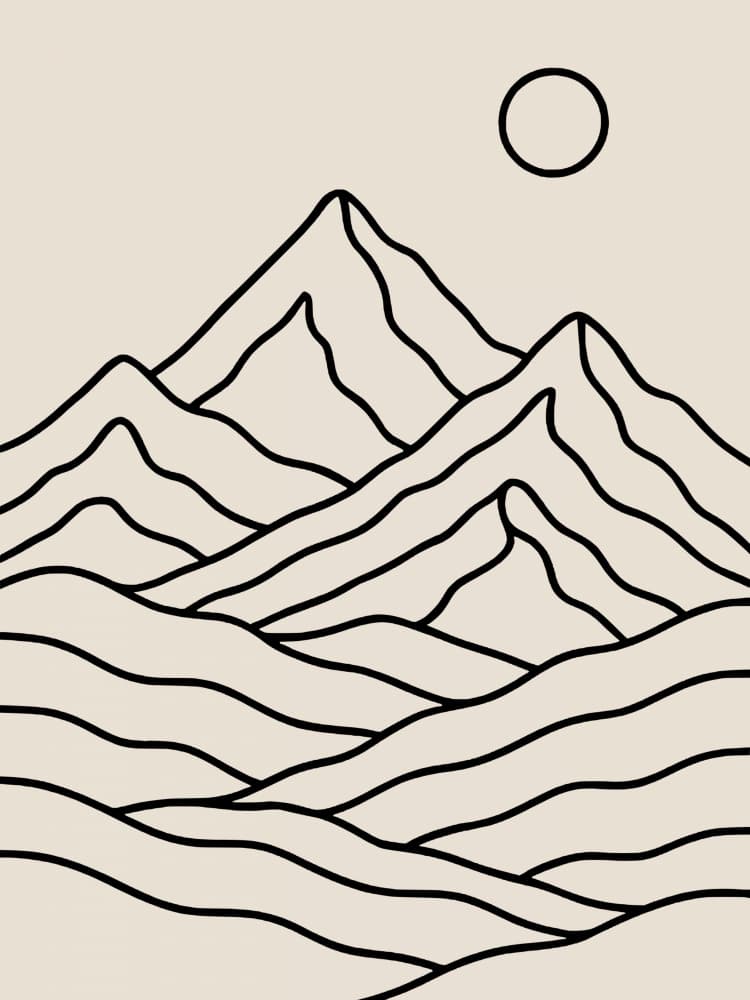 Desert Sunscape Lines by Little Dean — canvas wall art