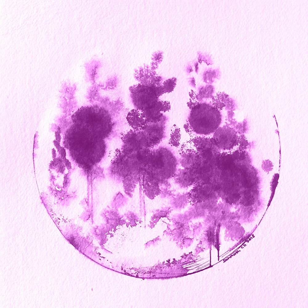 Purple Forest Moon by Santhosh ch — canvas wall art