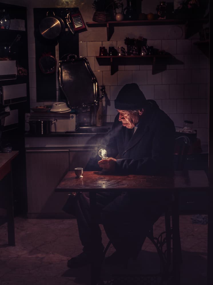 Old Man's Quiet Glow by Koki Jovanovic — canvas wall art