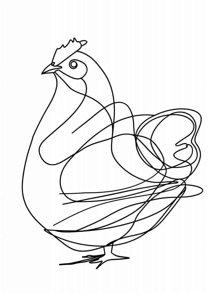 Single Line Chicken by Justyna Jaszke — canvas wall art