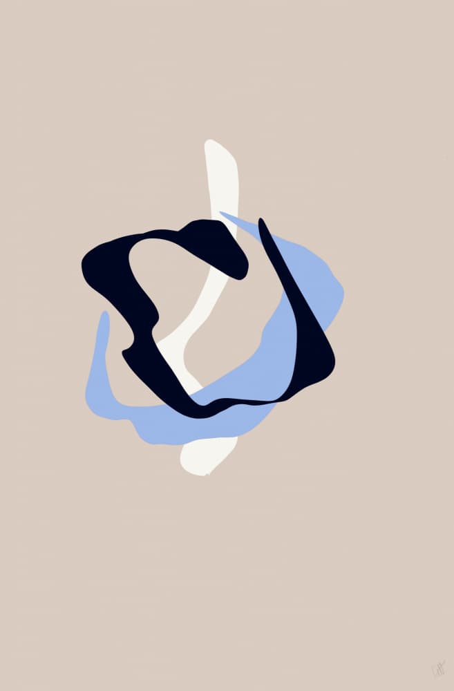 Abstract Blue Forms by Anne-Marie Volfova — canvas wall art