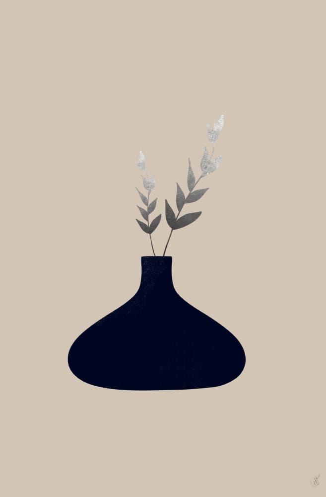 Serene Botanical Vase by Anne-Marie Volfova — canvas wall art