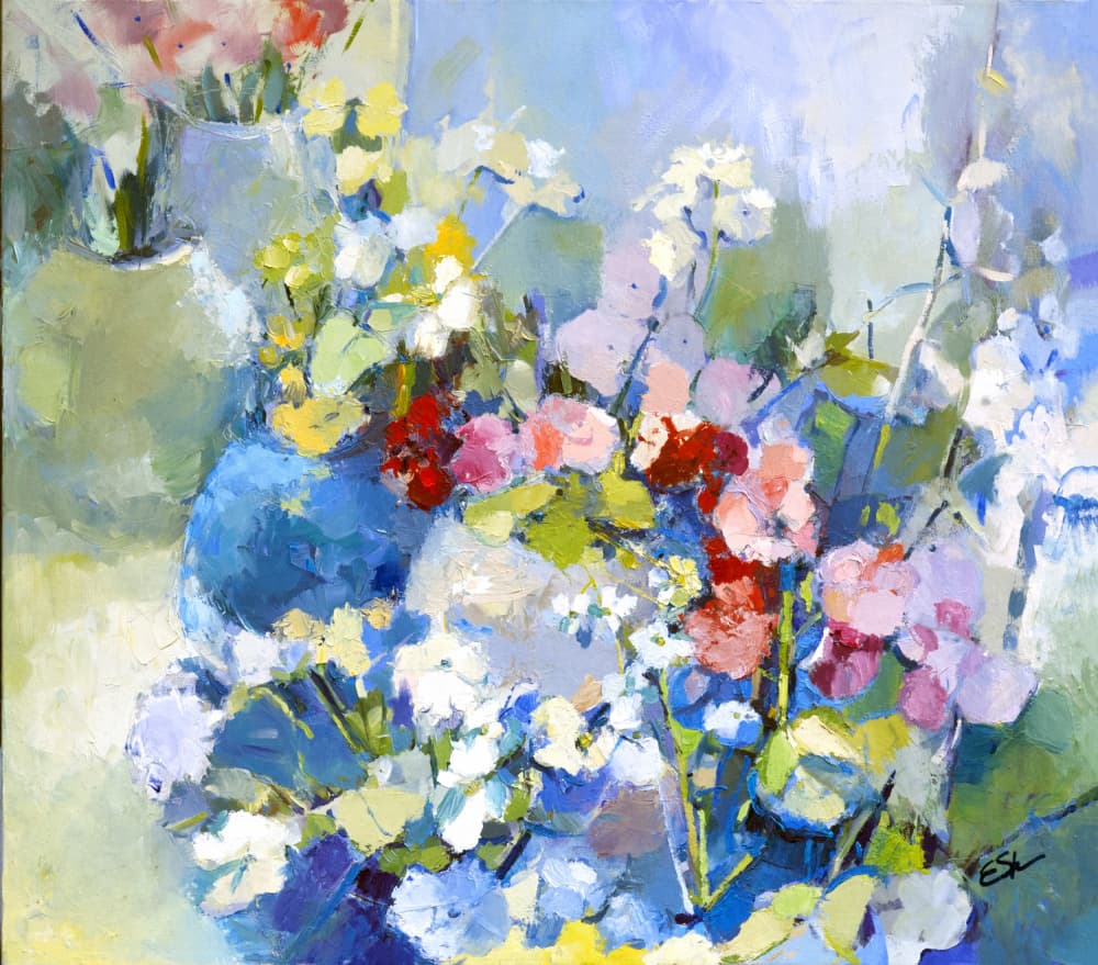 Vibrant Floral Still Life by Elena Shraibman — canvas wall art