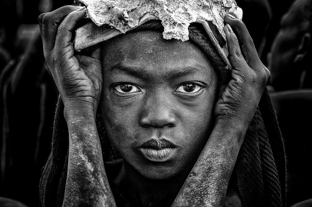 Intense Gaze Portrait by Joxe Inazio Kuesta Garmendia — canvas wall art