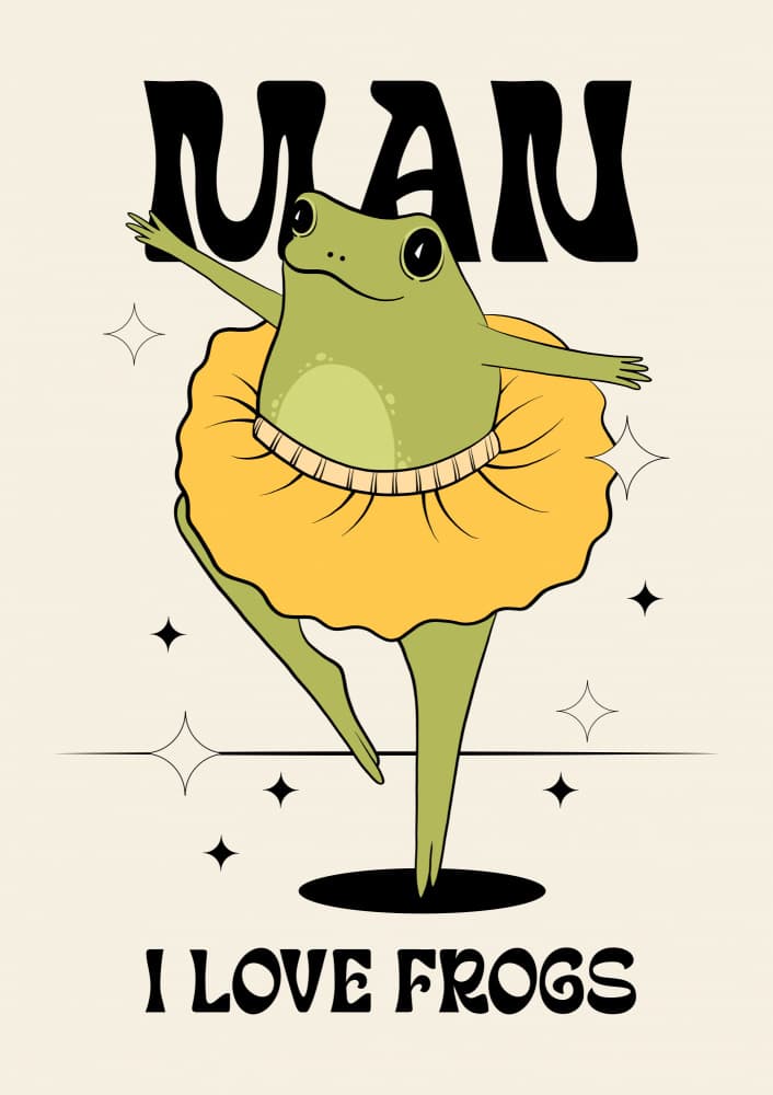 Dancing Frog Ballerina by Alina Shulhouskaya — canvas wall art