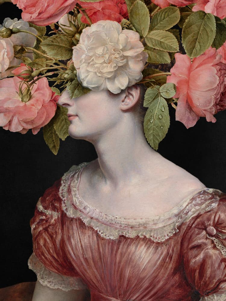 Elegant Rose Portrait by Marja van den Hurk — canvas wall art