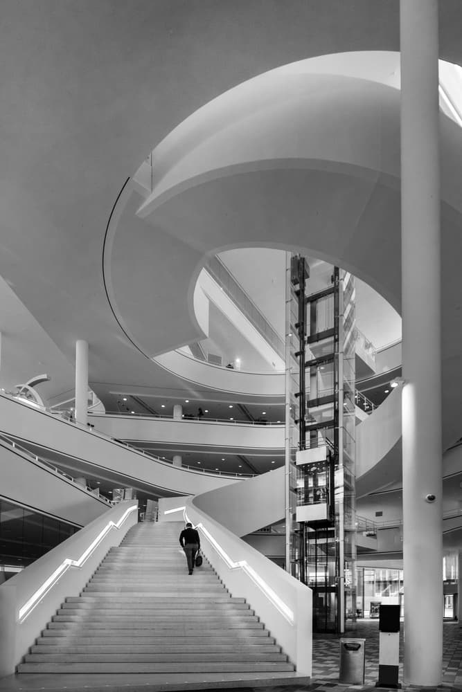 Modern Grand Staircase by Theo Luycx — canvas wall art