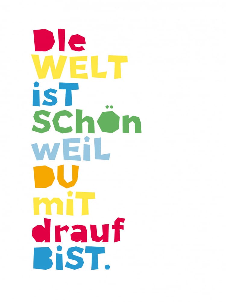 Happy World German Message by Ohkimiko — canvas wall art