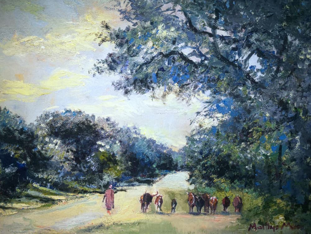 Rural Path with Cattle by Matthys Moss — canvas wall art