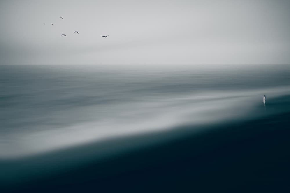 Solitary Beach Walker by MingLun Tsai (蔡明倫) — canvas wall art