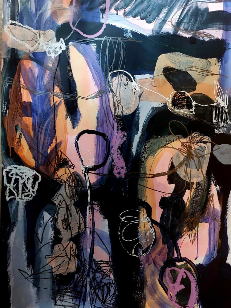 Abstract Flowing Forms by Monika Riethmueller — canvas wall art
