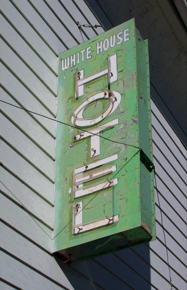 Weathered Hotel Sign by Mike Pitzer — canvas wall art