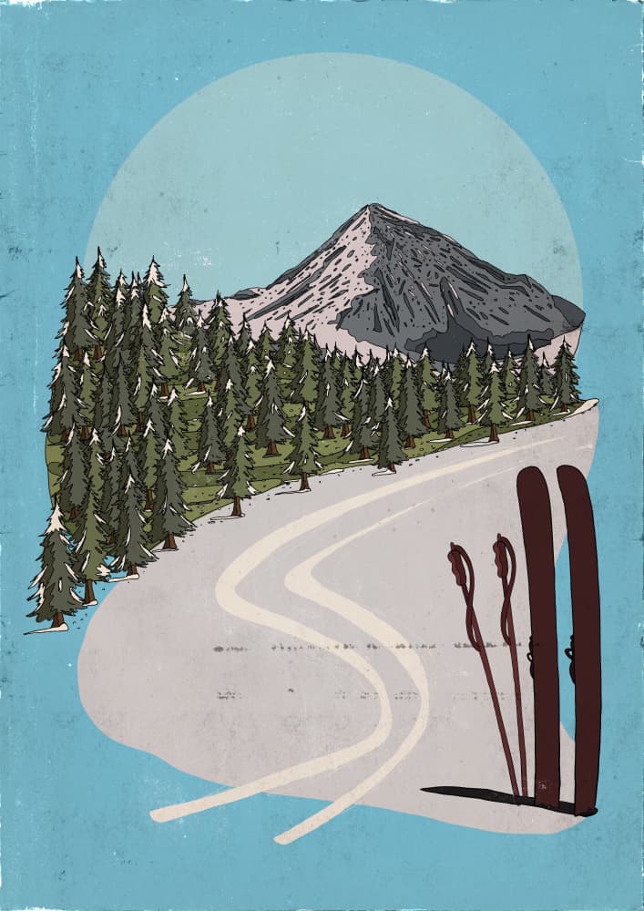 Winter Mountain Ski Adventure by Nicholas — canvas wall art
