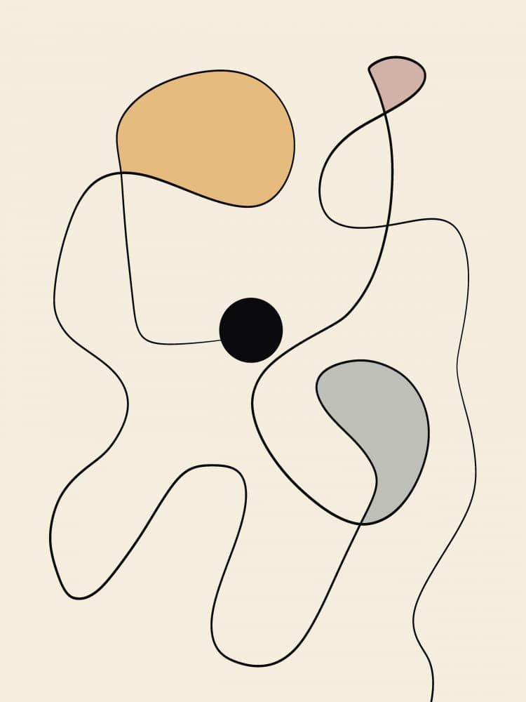 Continuous Line Abstract Shapes by Little Dean — canvas wall art