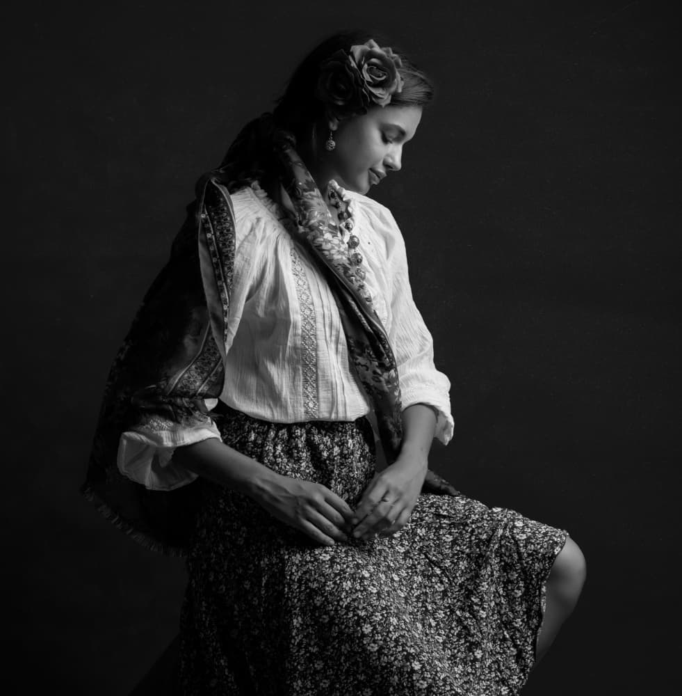 Elegant Folk Portrait by Rachel Pansky — canvas wall art
