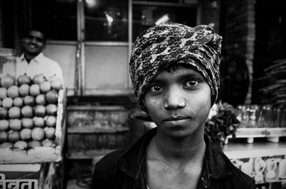 Indian Boy Market Gaze by Rui Caria — canvas wall art
