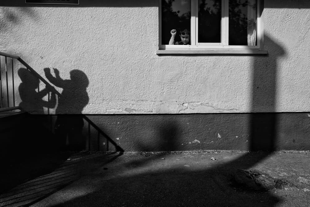 Raised Fist Window Shadows by Ali Ayer — canvas wall art